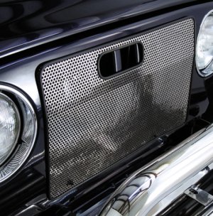 Jeep Wrangler Radiator Bug Shield - Rugged Ridge - Stainless - Stainless Steel - `97-`06